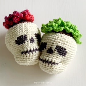 Crochet Pattern Combo: Skull Planter and Pointy Leaf Succulents by Luluslittleshop image 1