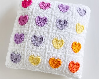 NEW Crochet Pattern: Granny Heart Pillow - by Luluslittleshop