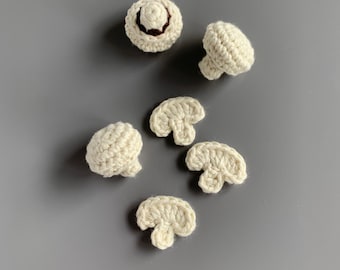 Crochet Patterns: White Button Mushrooms & Sliced White Mushrooms - by Luluslittleshop