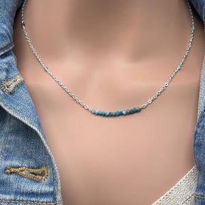 Elegant Gemstone Necklace: Sterling Silver Plated Chain for Women, Minimal Everyday Jewelry