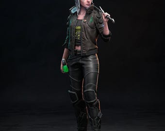 Figura de resina pintada a mano de Ciri (230 mm) – Estatua coleccionable para exhibición