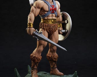 Figura de resina pintada a mano de He-Man de 220 mm – Estatua coleccionable para exhibición