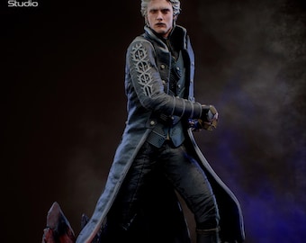 Estátua de Vergil em resina pintada à mão – Peça de colecionador para exibição