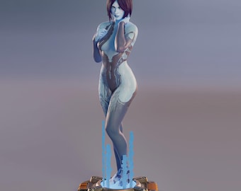Figura de resina de Cortana pintada a mano – Estatua coleccionable de exhibición
