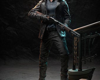 Figura de resina pintada a mano de Leon Kennedy a escala 1:10 (209 mm) – Estatua de colección para exhibición.