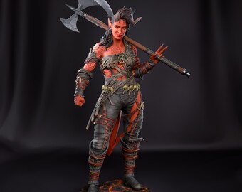 Figura de resina de Karlach de 210 mm pintada a mano: estatua coleccionable para exhibición