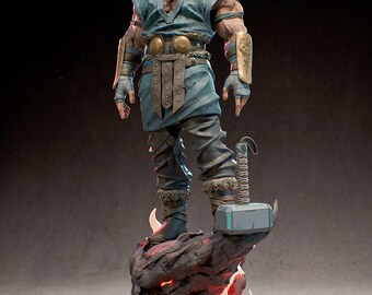 Figura de resina pintada a mano de Odín de 220 mm – Estatua de colección para exhibición