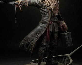 Figura de resina de Davy Jones de 200 mm pintada a mano: estatua coleccionable para exhibición