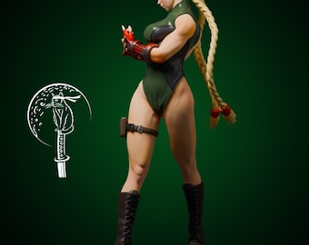 Figura de resina de Cammy de 220 mm pintada a mano – Estatua coleccionable de exhibición