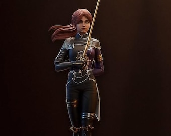 Von Maelle inspirierte handbemalte Harzfigur - Fantasy-Rollenspiel-Sammlerstatue, Premium-Kunstharzskulptur