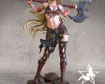 Figura de resina pintada a mano de Chica Bárbara de 220 mm – Estatua de exhibición coleccionable