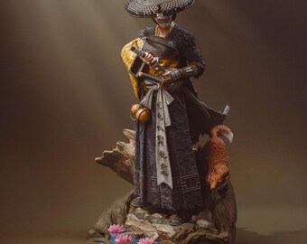 Figura de resina Atsu de 242 mm pintada a mano – Estatua coleccionable para exhibición