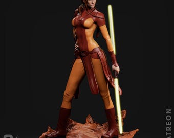 Estátua colecionável de Bastila Shan em resina pintada à mão