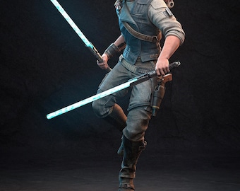 Cal Kestis Hand Painted Resin Figure – Collectible Display Statue