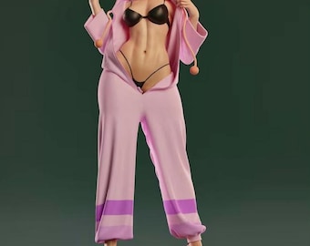 Figura de resina pintada a mano de Juri Han Pajamas (220 mm) – Estatua coleccionable para exhibición