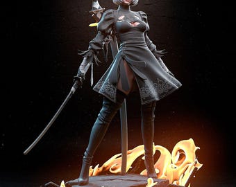 Figura de resina pintada a mano de Nier 2b (186 mm) – Estatua coleccionable de exhibición