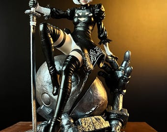 Nier 2B handmålad resinfigur – samlarstaty