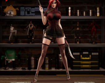 Figura de resina pintada a mano de Katarina – Estatua de colección para exhibición