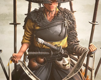 Figura de resina pintada a mano de Atsu a escala 1/10 – Estatua coleccionable para exhibición