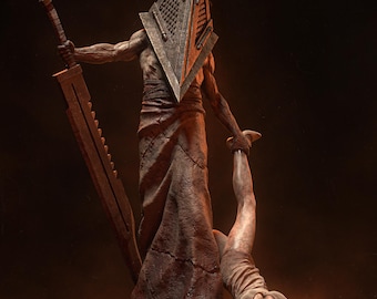 Pyramid Head Silent Hill, handgeschilderd harsfiguur van 330 mm – voor verzamelaars