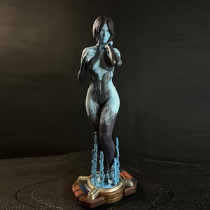 Cortana Figure Hand-Painted Halo Statue 12K Resin Model Kit 3D Printed Gaming Gift