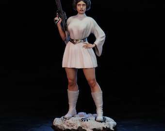 Figura de resina pintada a mano de la Princesa Leia Organa – Estatua coleccionable de exhibición
