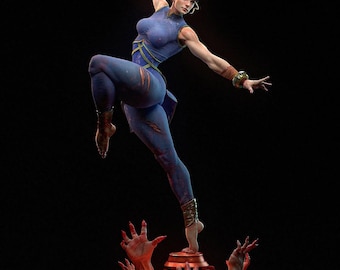 Estátua de resina pintada à mão da Chun-Li – Item de colecionador para exibição