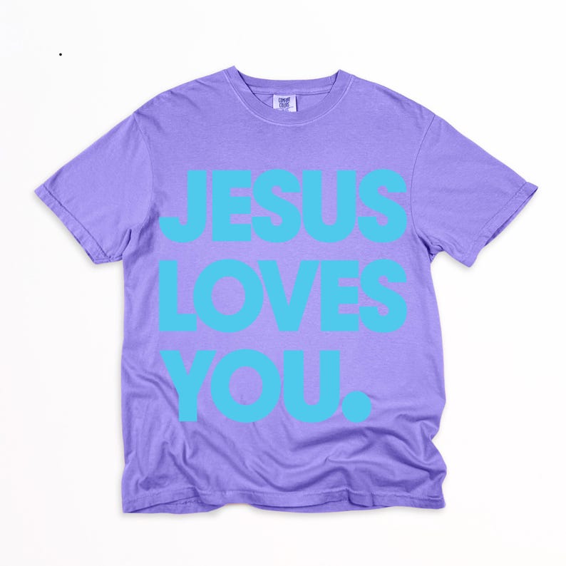 Neon Jesus Loves You T-Shirt - Lebendiges christliches Grafik-T-Shirt Bild 15