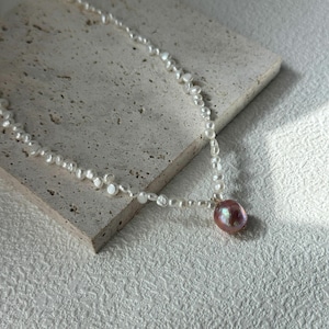 Natural Keshi Pearl Necklace ,Delicate Freshwater Pearls, Wedding necklace, gift for her