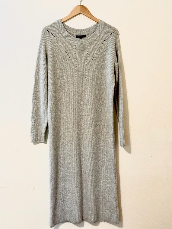 Banana Republic - Ribbed Knit Sweater Dress  Size XL | Light Gray Long  Sleeve Midi Dress | Cozy Minimalist Style - Etsy UK