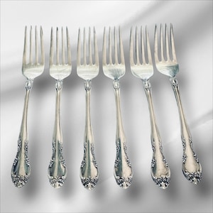 6 Gorham Silverplate Salad Forks 1947 New Elegance 6.625 inch