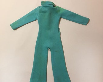 Vintage Uneeda DOLLIKIN Palitoy ACTION GIRL Doll Orig. Kleidung 60er-70er Jahre Mego Maddie Mod Türkis Blau Jumpsuit Clone Purdy Fashion Shillman
