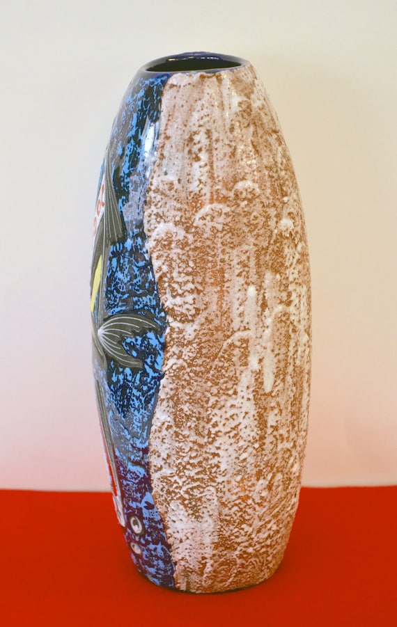 イタリア製　陶器　花瓶 イタリア製 輸入雑貨 花瓶 フラワーベース 陶器 マヨルカ焼き