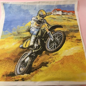 Jaren 60/70 Cartoon MOTORFIETS Biker Desert Bike Dirtbike Bande Dessinée Vintage Kitsch Camp Stripboek Pop Art AMERICANA Warholian Warhol-stijl