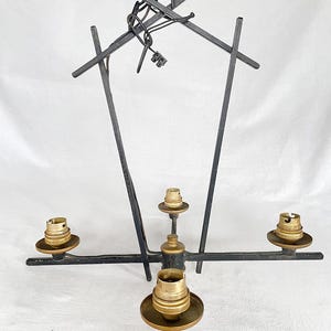 1950s Vintage Mid-Century Modern Mathieu Matégot-era FRENCH Scandinavian Iron Hanging Lamp Ultra Modern French Jacques Tati Mon Oncle-style
