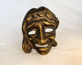 Tragedy Mask Frederic Weinberg Raymor 20s Bronze ? Etruscan Roman Mid-Century Modern Hollywood Regency Fratelli Fanciullacci Greek Theatre