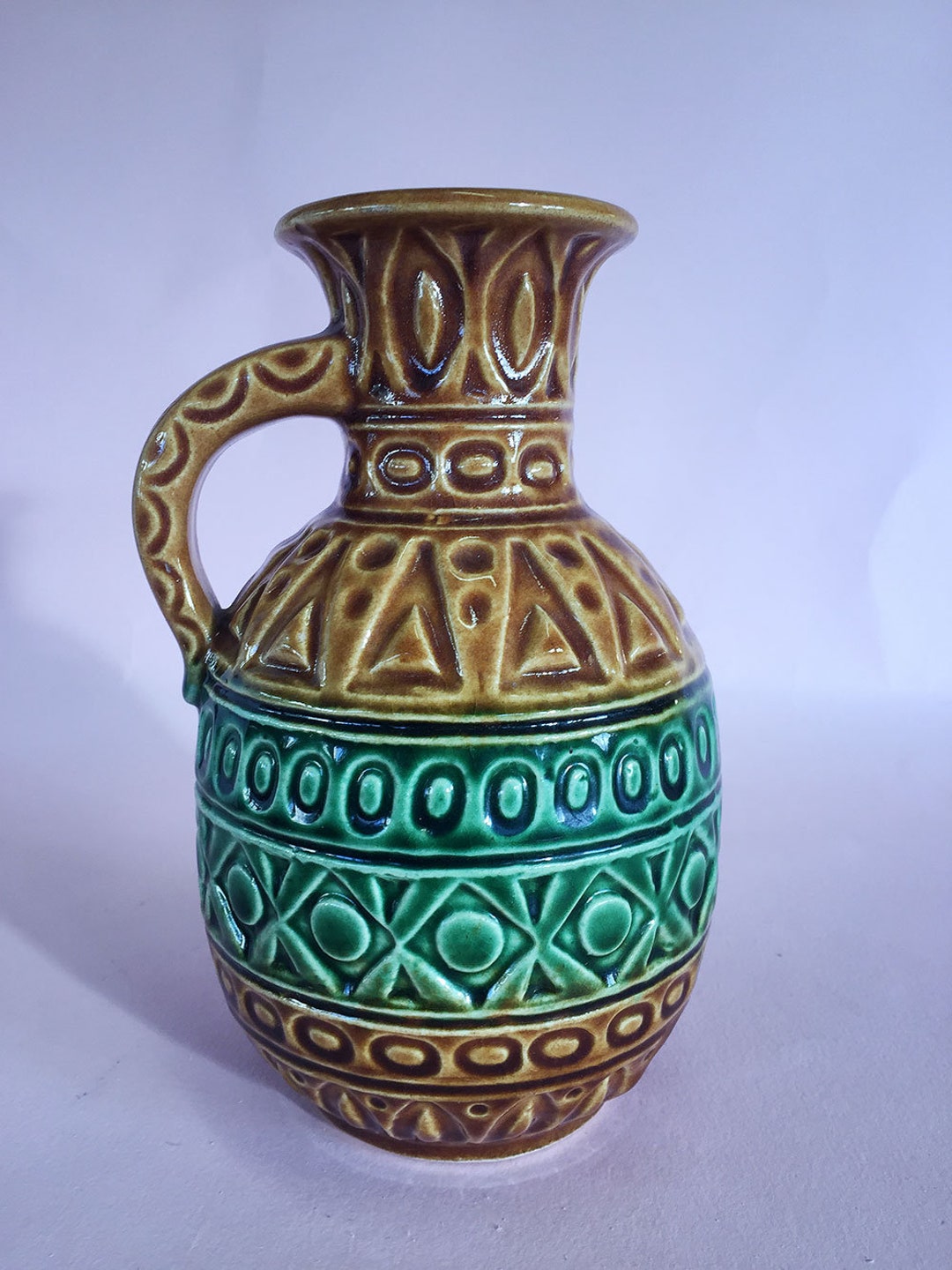 1950s West German POTTERY BAY Vintage Antique Fat Lava Midcentury