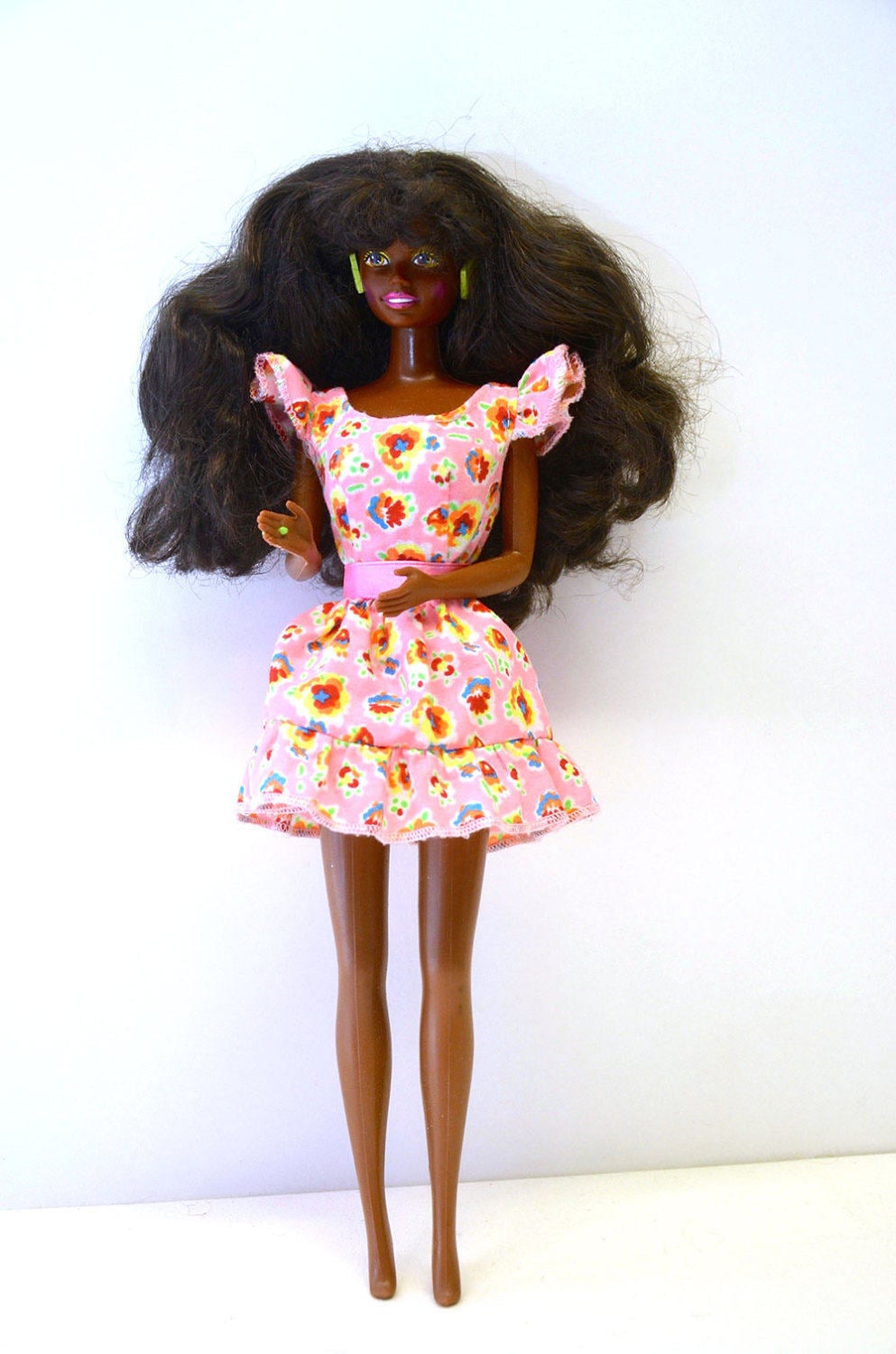 70s/80s Authentic Vintage Black Hair Mattel BARBIE Afro-american Christie  Fashion Doll European Edition Superstar Rockers Original Dress 