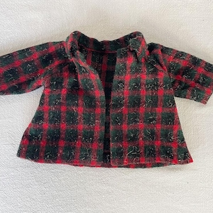 Vintage 1920s/1930s Authentic Tartan Scottish Plaid Jacket Coat Paletot Designer Fashion Doll Swing Flaired Cut Hand-made Autumn Collarless