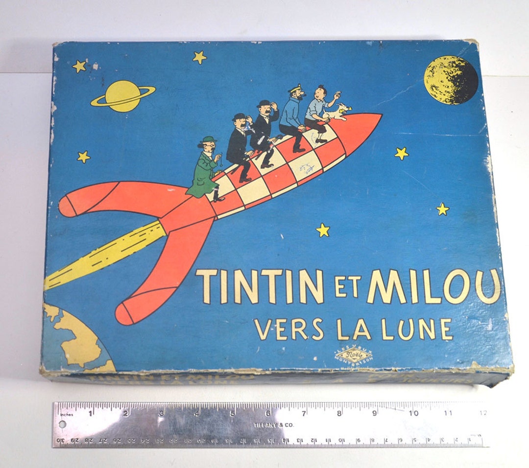 Jeu De L'oie Tintin Et Milou – Plateau Bleu D'origine, Vintage France (carton)