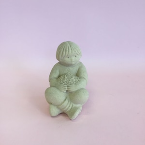 60s Vintage Mid-Century Modern Figure Statue Figurine SAND Europe Scandinavia Lisa Larson-era Children Folk Doll Marbell by StoneArt Belgium