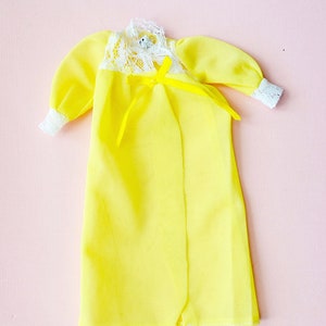 1970s GUAG Get Ups & Go Vintage BARBIE Doll German French Peignoir Nightgown Fashion Yellow Sheer MOD Long Sleep Set Gently Played With