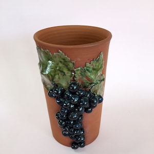 70/80s Vintage Ceramic Terracotta Mid-Century Modern Wine Ice Bucket Bottle Cooler BONFOL Felicitas HOLZGANG Swiss Design Della Robbia-style