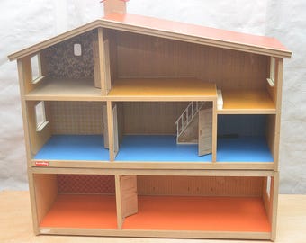 Lundby Sweden 1960s Vintage Doll&#39;s House Furniture Mid-Century Modern Designer Hanse Denmark Brio BODO HENNIG Two Stories Danish Modernism