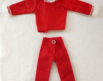 1950s Vintage Girl Doll Hard Plastic Jill Vogue Medford Ginny Clothes Fashions Red Pyjamas Daytime Outfit fits Virga Muffie Rosebud Ginger