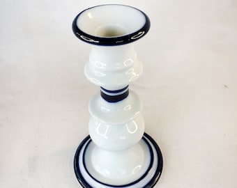 1980s Design Niels Refsgaard DANSK BISTRO Vintage Mid-Century Modern Ceramic Candlestick White Blue Dansk International Designs Ltd NR Japan