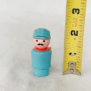 Vintage ZUG LEITER Ingenieur Fischer-Price Menschen Person Mann Frau Kunststoff Spielzeug Spielset Pop Art 1960er/70er Jahre PlaySkool für Autos Fahrzeuge