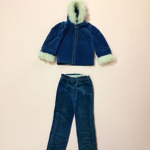 Rare Vintage Antique 1970 French MATTEL BIG JIM Blue Arctic Snow Suit Outfit Palitoy GIJoe Action Joe Man Figure 60s Outfit Hasbro