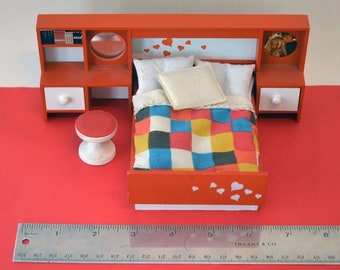 1970s Mint Never Used Vintage LUNDBY BODO HENNIG Doll's House Brio Furniture Designer Mod Modernist Scandinavian Design Full Bed End Tables