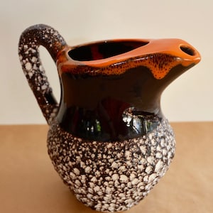 50s-60s FRENCH Pottery WINE PITCHER Vintage Crusty Cyclops Fat Lava Mid-Century Modern Art Modernism Ceramic Biomorphic Vallauris France